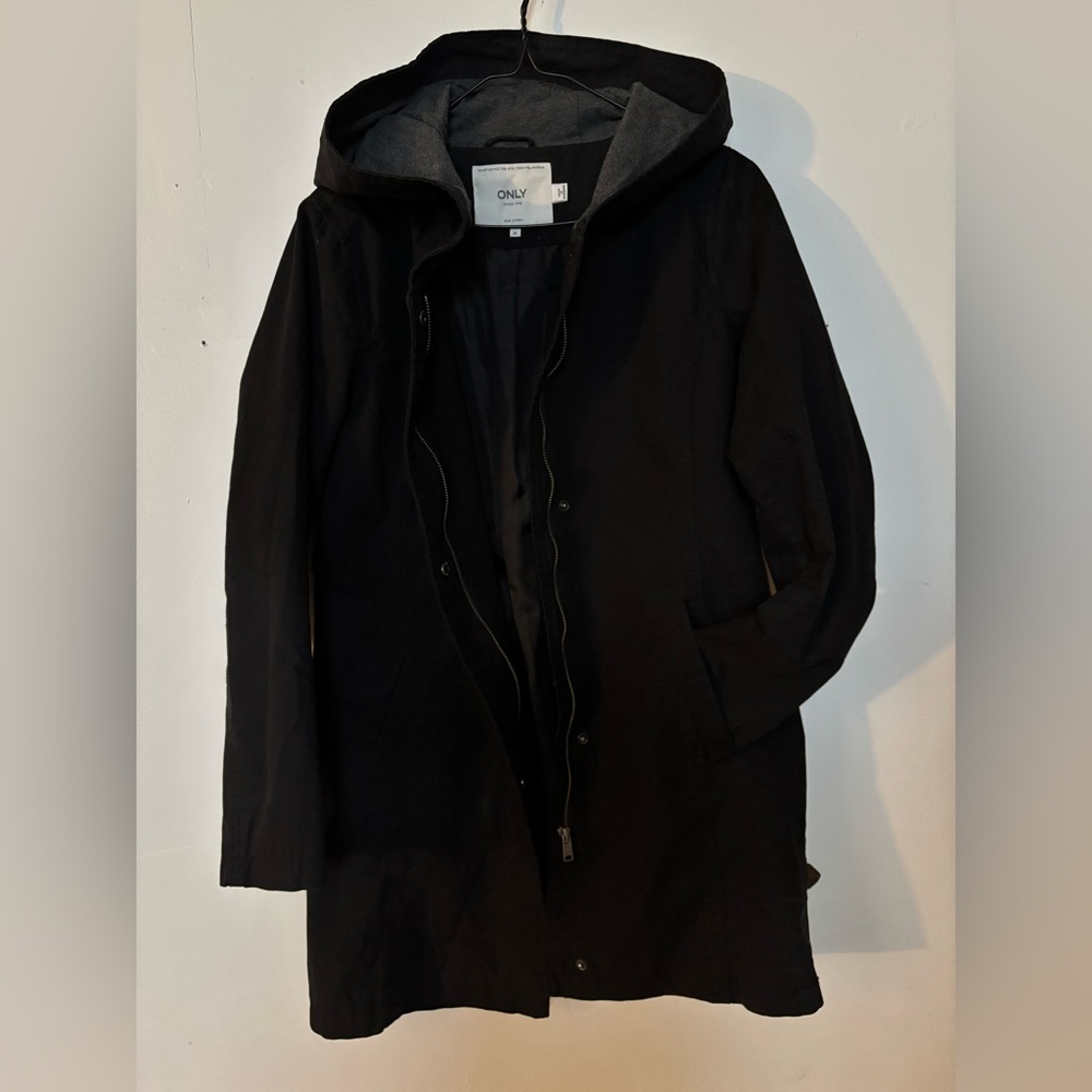 ONLY Black/Grey Hooded Jacket (Long Cut)